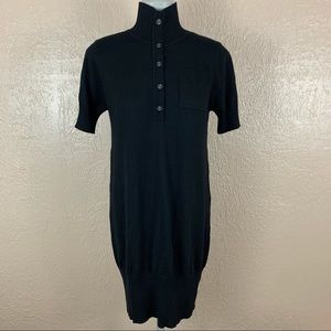 Runway Couture Black Short Sleeve Sweater Dress